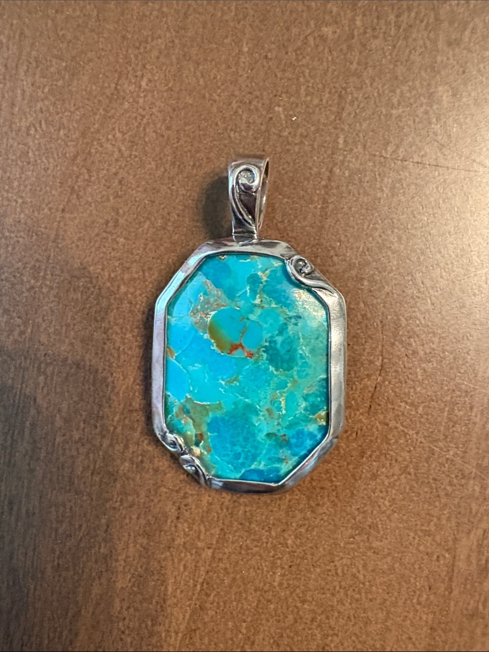 Grace & Heart Blue Turquoise Pendant Set In Sterling Silver (925) - Never Worn - Picture 8 of 9